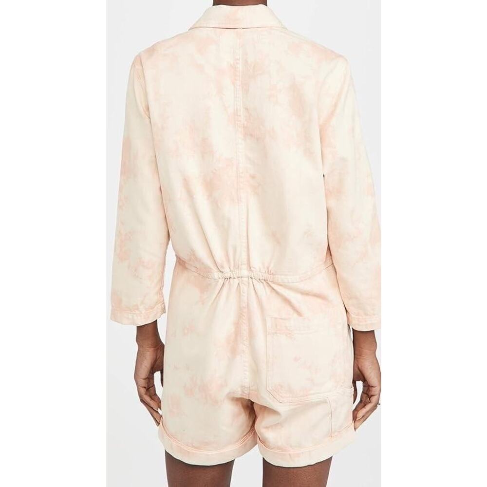 AMO Romper Women's XL Sherbert Tie Dye Denim Long Sleeve Utility Coverall - Picture 2 of 10